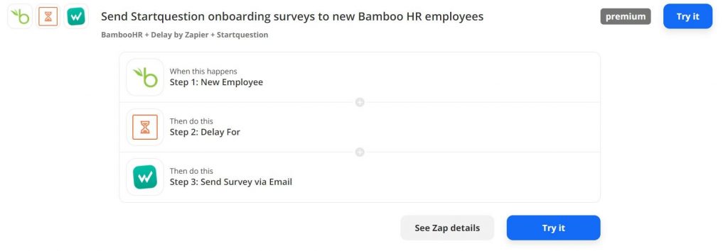 HR surveys in Zapier