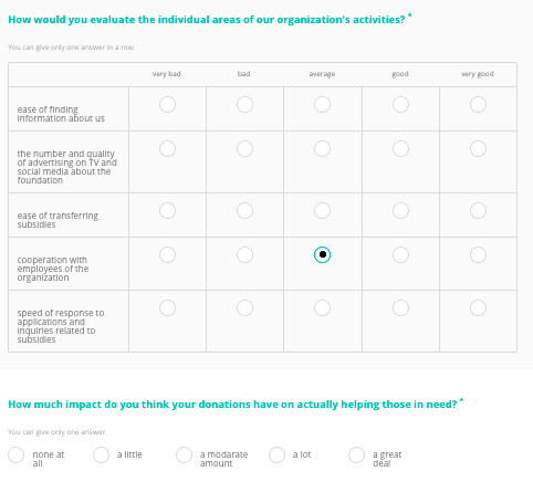 donor survey example