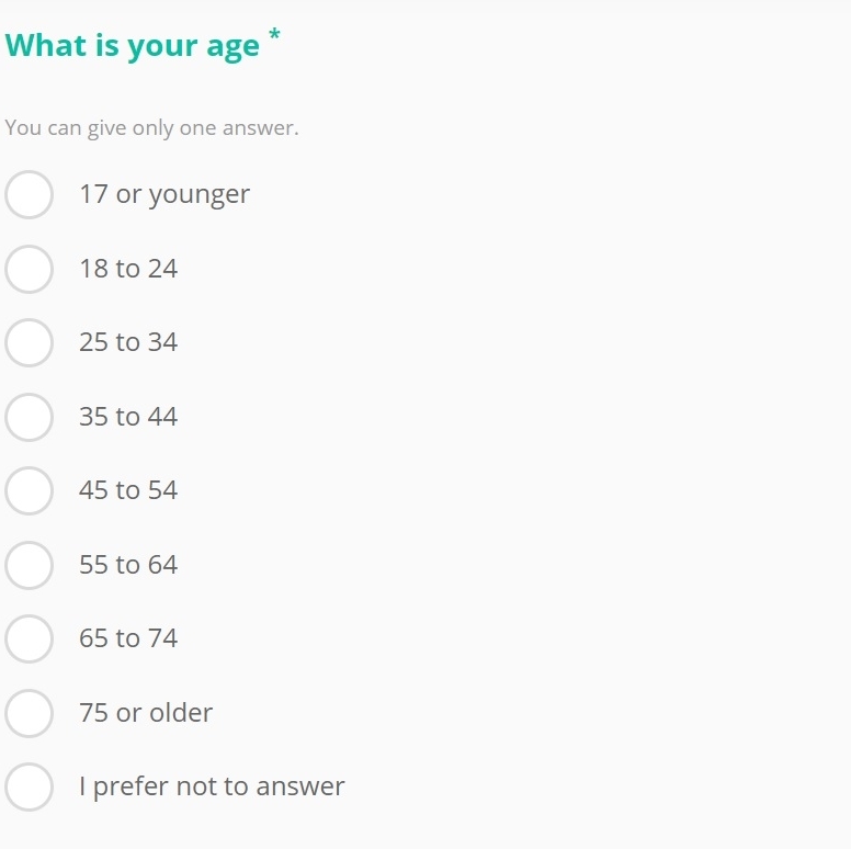 age questions survey