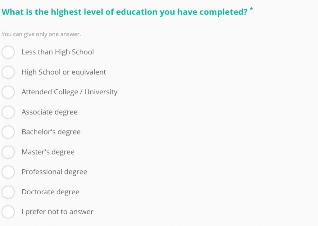 education question survey