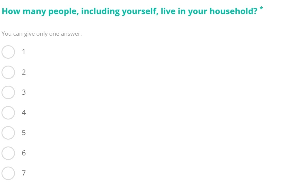 household questions survey