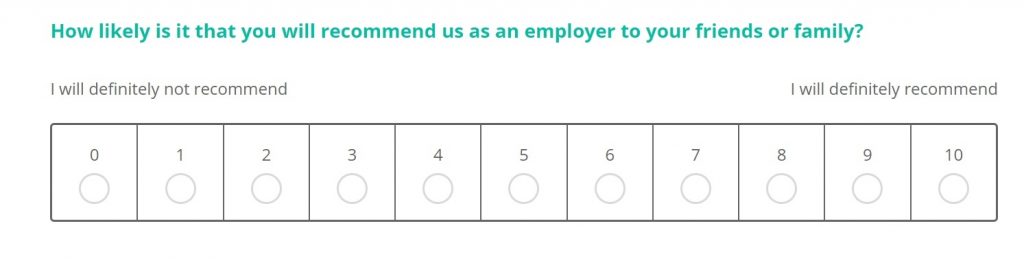 nps score about leaving employer example